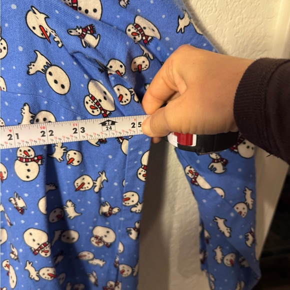 Lands’ End 100% Cotton Flannel Snowman Print Christmas Nightgown House Dress 1X - Picture 6 of 9